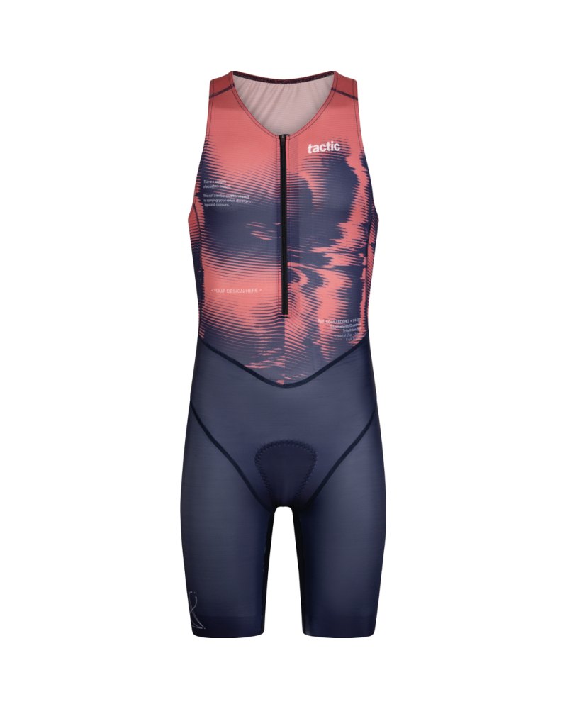 Heren duathlon trisuit met voorrits