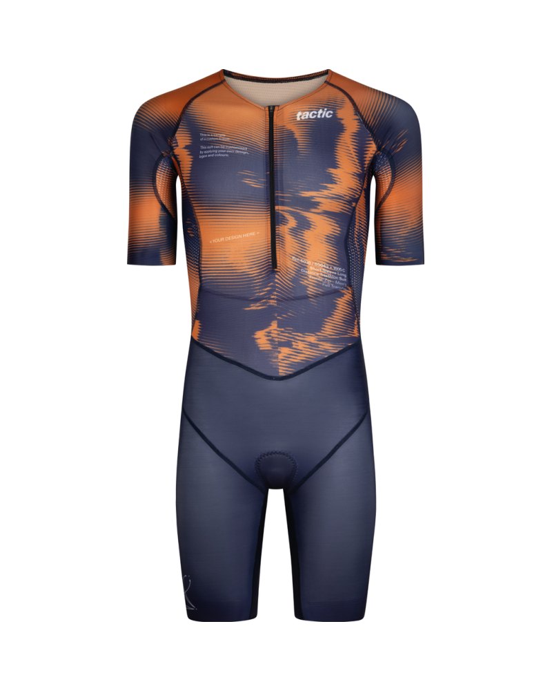 Heren trisuit lange afstand, korte mouw met voorrits