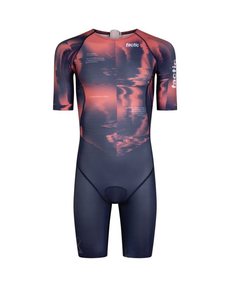 Heren trisuit korte mouw met rugrits, sprint en olympische afstand